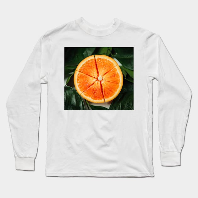 Delicious Fresh Orange Long Sleeve T-Shirt by NewburyBoutique